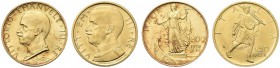 SAVOIA. Vittorio Emanuele III, Re d’Italia, 1900-1943. 100 e 50 Lire 1932 a. X. Au Come precedente. Pag. 648 e 659; Gig. 11 e 22. Rara. FDC