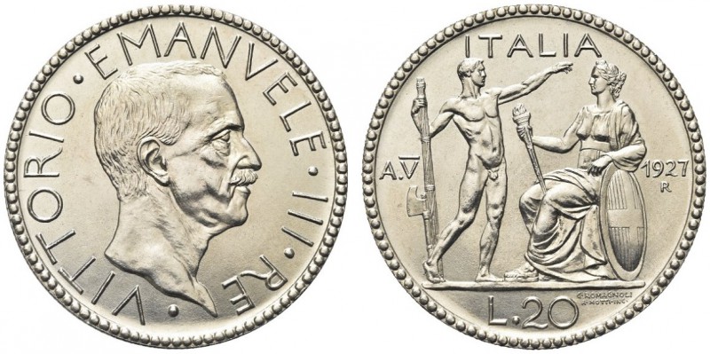 SAVOIA. Vittorio Emanuele III, Re d’Italia, 1900-1943. 20 Lire 1927 a. V - Litto...