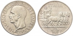 SAVOIA. Vittorio Emanuele III, Re d’Italia, 1900-1943. 20 Lire 1936 a. XIV. Ar Come precedente. Pag. 681; Gig. 45. Raro. SPL
