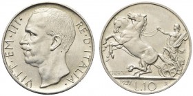 SAVOIA. Vittorio Emanuele III, Re d’Italia, 1900-1943. 10 Lire 1927 due rosette Biga. Ar Come precedente. Pag. 692a; Gig. 56a. q. FDC