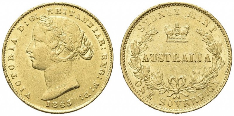 AUSTRALIA. Regina Vittoria, 1837-1901. Sterlina 1863, zecca di Sidney. Au gr. 7,...