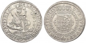 AUSTRIA. Leopoldo V, S.R.I., 1619-1632. Tallero 1632 TIROLYS, Hall. Ar gr. 28,58 KM#629.4. SPL