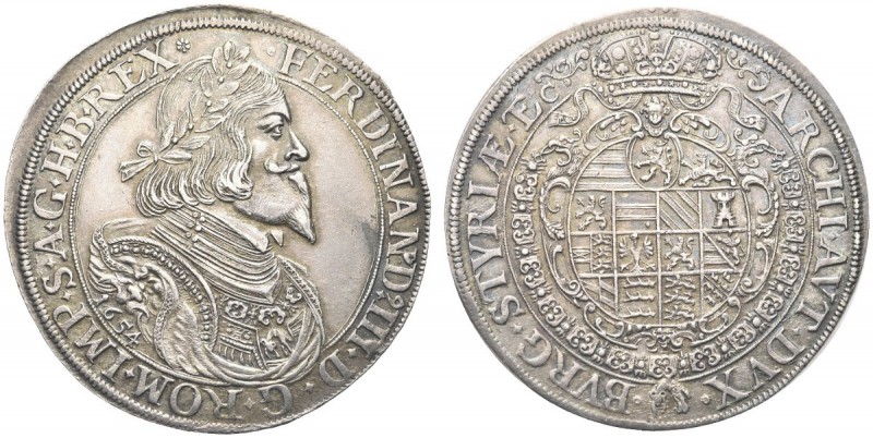 AUSTRIA. Ferdinando III, Imperatore del S.R.I., 1637-1657. Tallero 1654, Graz. A...