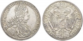 AUSTRIA. Carlo VI d'Asburgo, Imperatore d'Austria., 1711-1740. Tallero 1719 opus Johann Anton König, Hall. Ar gr. 28,49 Dr. Busto corazzato paludato c...
