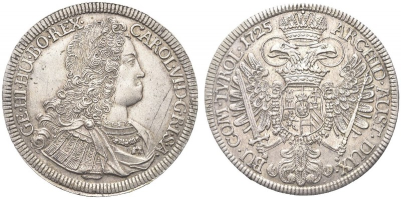 AUSTRIA. Carlo VI d'Asburgo, Imperatore d'Austria., 1711-1740. Tallero 1725 opus...