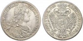 AUSTRIA. Carlo VI d'Asburgo, Imperatore d'Austria., 1711-1740. Tallero 1728 opus Johann Anton König, Hall. Ar gr. 28,36 Dr. Busto corazzato paludato c...