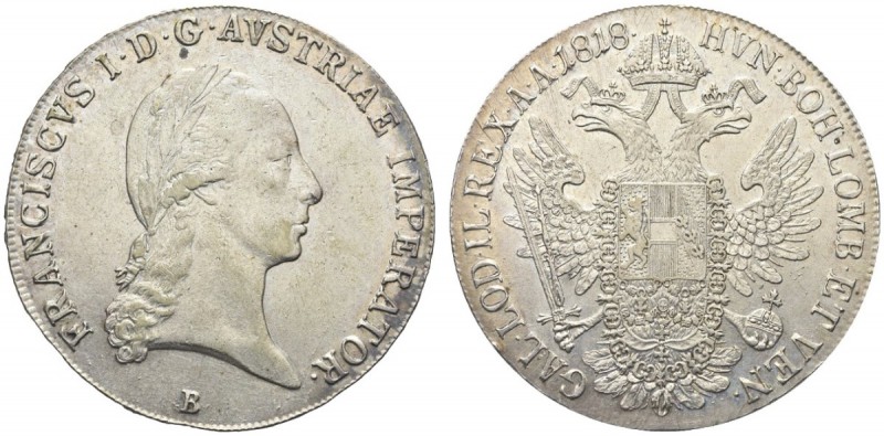 AUSTRIA. Francesco I, Imperatore di Austria, 1804-1835. Tallero 1818 B, Kremnitz...
