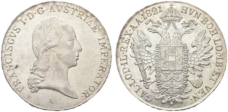 AUSTRIA. Francesco I, Imperatore di Austria, 1804-1835. Tallero 1821 A, Vienna. ...