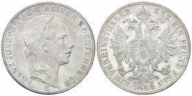 AUSTRIA. Francesco Giuseppe I, 1848-1916. Vereins Taler 1864 B, Kremnitz. Ar gr. 18,47 KM#2244; Thun 466; Herinek 477. q. FDC