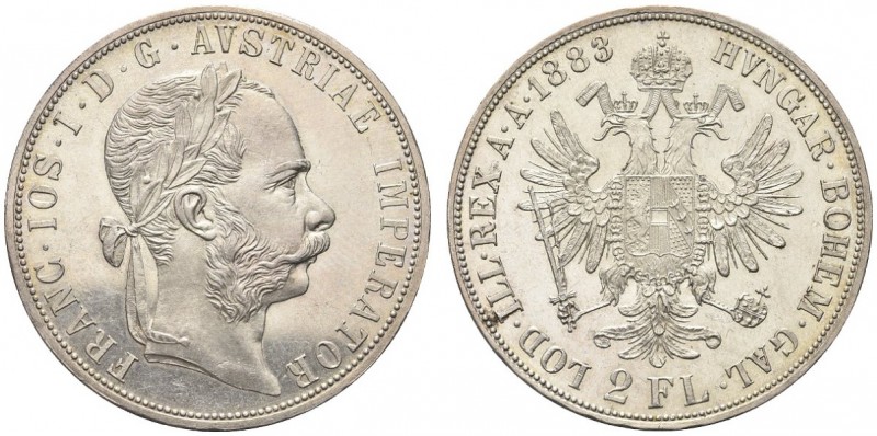 AUSTRIA. Francesco Giuseppe I, 1848-1916. 2 Fiorini 1883. Ar gr. 24,60 KM#2233. ...