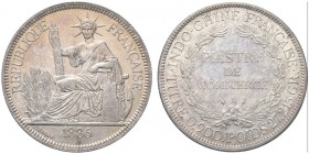 INDOCINA FRANCESE. Colonia Francese. Piastra 1886 A, zecca di Parigi. Ar gr. 27,09 KM#5. Leggera patina. q. FDC