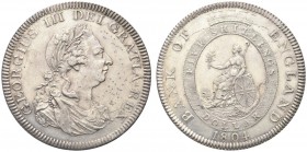 IRLANDA. Giorgio III, 1760-1820. Bank Dollar o 6 Schilling Token 1804, zecca di Birmingham. Ar gr. 26,81 Dav. 102; Seaby 6615. Buon BB/q. SPL