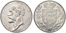 LIECHTENSTEIN. Giovanni II, 1858-1929. 5 Franchi 1924. Ar gr. 24,86 KM#10. q. SPL