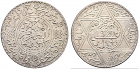 MAROCCO. 'Abd al-'Aziz, 1311-1326h. Rial 1320h, zecca di Birmingham. Ar gr. 24,93 Eustache 1407; KM Y22.1. SPL