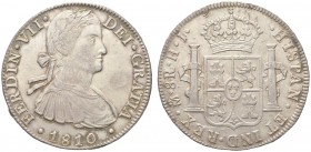 MESSICO. Ferdinando VII, 1808-1821. 8 Reales 1810 HI, Città del Messico. Ar gr. 26,81 KM#110.
 Buon BB