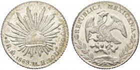MESSICO. Repubblica, 1867-1905. 8 Reales 1883 M H. Ar gr. 26,93 KM#377. FDC