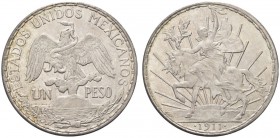 MESSICO. Repubblica. Caballito 1911 raggi lunghi, zecca di Città del Messico. Ar gr. 27,00 KM#453. Certificato PCGS MS64, in scatola. q. FDC