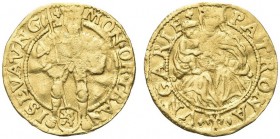 OLANDA. Province di Overijssel, 1581-1795. Ducato di imitazione olandese. Au gr. 3,32 Dr. MON OR TRAN ISL VA VNG L’Imperatore stante in piedi con lanc...