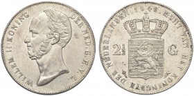 OLANDA. Willem II, 1840-1849. 2 1/2 Gulden 1848. Ar gr. 24,89 KM#69. SPL