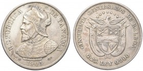 PANAMA. Repubblica. 50 Centesimi 1905. Ar gr. 24,88 KM#5. Buon BB