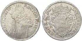 RAGUSA. Repubblica, 1358-1808. Tallero Rettorale 1761 G-B. Ar gr. 28,43 Simile a precedente. Dav. 1639; CNI 292 var. BB