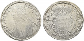 RAGUSA. Repubblica, 1358-1808. Tallero Rettorale 1762 G-B. Ar gr. 28,48 Simile a precedente. Dav. 1639; CNI 295. Bel BB