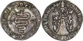 Louis XII, Milan - Gros royal de trois sous dit "bissone" 
Type avec la guivre accostée de deux lis.

Argent - 2,13 grs - 22 mm
Dy.730
TTB+

Assez rar...