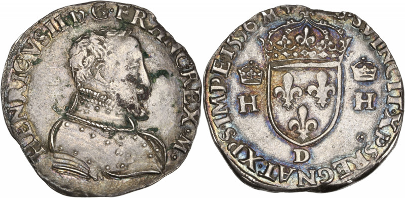 Henri II - Teston à la tête nue 1er type 1556 D (Lyon) 

Argent - 9,60 grs - 29 ...