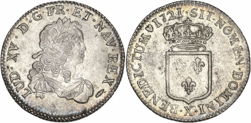 Louis XV - 1/3 écu de France 1721 X (Amiens) 
Flan neuf.

Argent - 8,13 grs - 28...