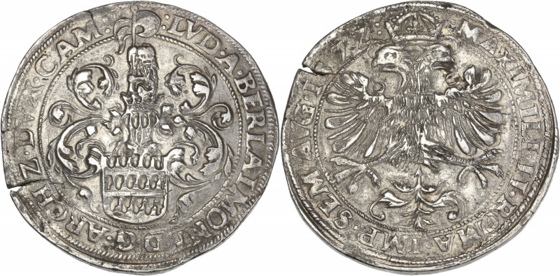Cambrésis, Archevêché de Cambrai, Louis de Berlaimont - Thaler 1572 
A/ : LVD. A...