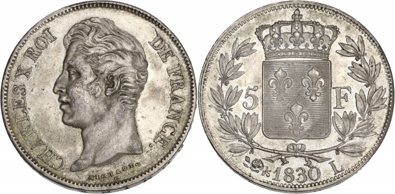 Charles X - 5 francs 1830 L (Bayonne) 

Argent - 24,87 grs - 37 mm
F.311-47 / G....