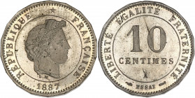 Merley - ESSAI 10 centimes 1887 A (Paris) 
Sans faisceau ni rameau.

Maillechort - 3,57 grs - 21,5 mm
GEM.27.3
SUP+

Superbe exemplaire. Infimes point...