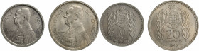 Monaco, Louis II - ESSAIS 10 francs et 20 francs 1945 

SUP+

Petites taches d'oxydation et infimes traces de manipulation.