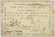 France, Révolution Française, Saint-Maixent, Carte à jouer - Bon pour 15 sols 1791 

TTB

Très intéressant document historique.