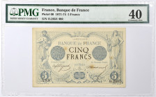 France - 5 francs Noir 17 juillet 1873 
Alphabet O.2854 / Numéro 488

F.01.20
TTB / PMG XF40

Billet gradé par PMG en état XF40. Exemplaire agréable a...