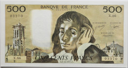 France - 500 francs Pascal 3 novembre 1977 
Alphabet X.86 / Numéro 03370

F.71.17
Pr. Neuf

Magnifique exemplaire. Petite trace de matière blanche sur...