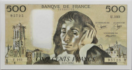 France - 500 francs Pascal 7 juin 1979 
Alphabet U.103 / Numéro 95725

F.71.20
Pr. Neuf

Magnifique exemplaire avec juste quelques froissures de manip...