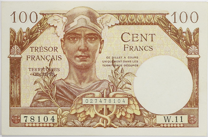 France - 100 francs Trésor Français type 1947 
Alphabet W.11 / Numéro 78104

VF....