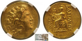 PONTIC KINGDOM, Mithradates VI. 120-63 BC. Gold Stater. NGC Choice AU