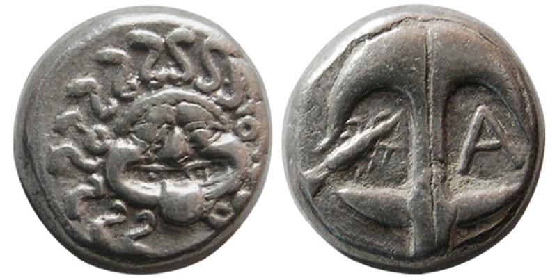 THRACE, Apollonia Pontika. Mid-late 4th century BC. AR Drachm (3.08 gm; 12 mm). ...