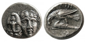 MOEISA, Istros. Circa 4th Century BC. AR Drachm.
