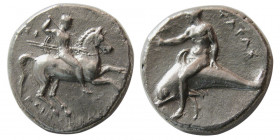 CALABRIA, Tarentum. Circa 281-272 BC. Silver Didrachm