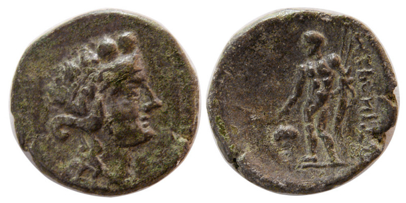 THRACE, Maroneia. 189-145 BC Æ (5.00 gm; 19 mm). Wreathed head of young Dionysos...