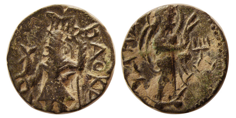 INDO-GREEK KINGS. Kushan. Kanishka I. (circa 127-152 AD). AE Drachm (4.20 gm; 18...