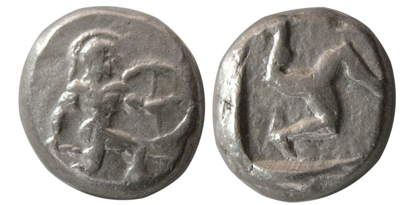 PAMPHYLIA, Aspendos. Circa 465-430 BC. AR Stater (10.90 gm; 19 mm). Helmeted, nu...