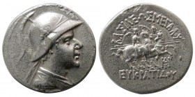 BAKTRIAN KINGS, Eukratides I 171-145 BC. AR Tetradrachm
