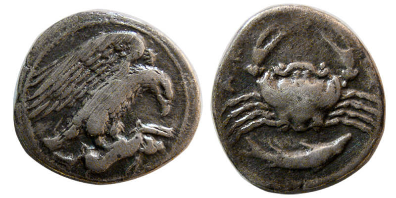SICILY, Akragas. 420-410 BC. AR Hemidrachm (2.04 gm; 16 mm). Eagle right, clutch...