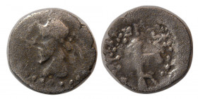 KING of PARTHIA. Mithradates I. 164-132 BC. AR Hemi obol. Rare.