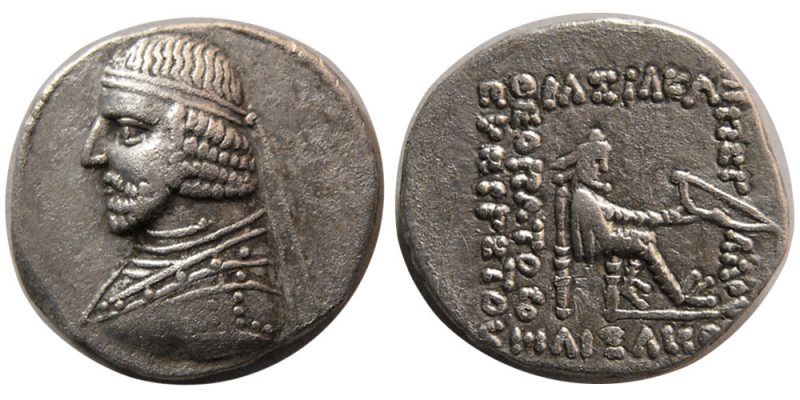 KING of PARTHIA. Arsakes XVI (78/7-62/1 BC). AR Drachm (4.04 gm; 19 mm). Rhagai ...