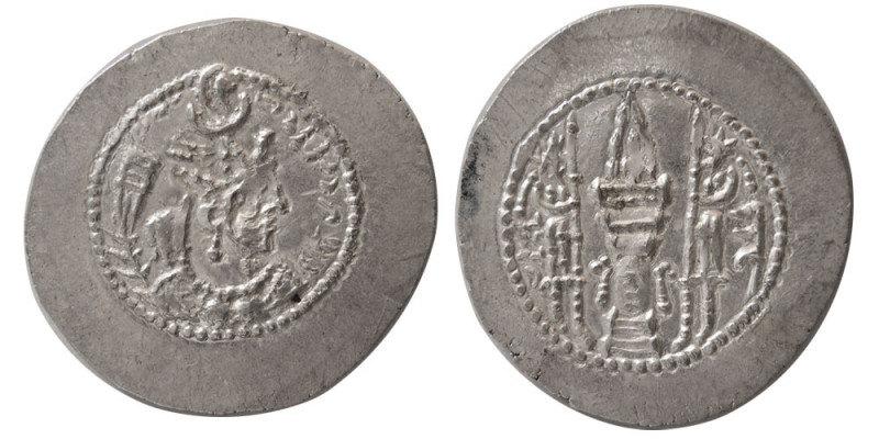 SASANIAN KINGS. Yazdgird II (438-457 AD). AR Drachm (4.28 gm; 30 mm). “AI” (Aira...